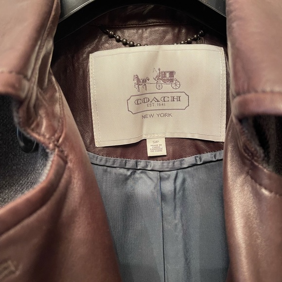 Coach wool trench with leather collar S - Picture 5 of 10